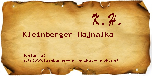 Kleinberger Hajnalka névjegykártya